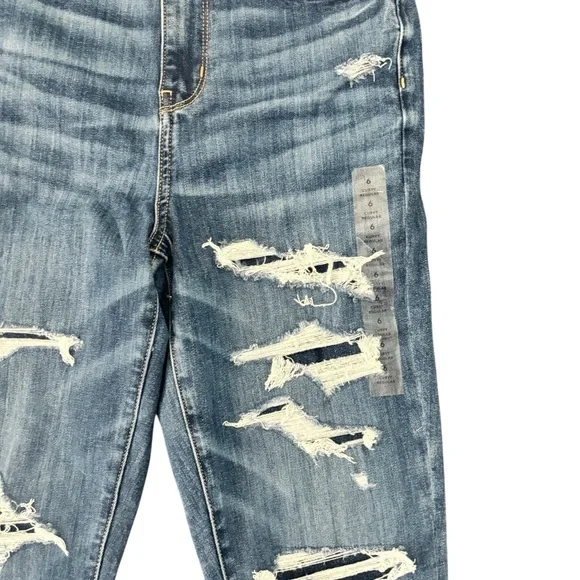 American Eagle Curvy Super Hi-rise Jegging stretch covered holes Dark Wash - Picture 3 of 10